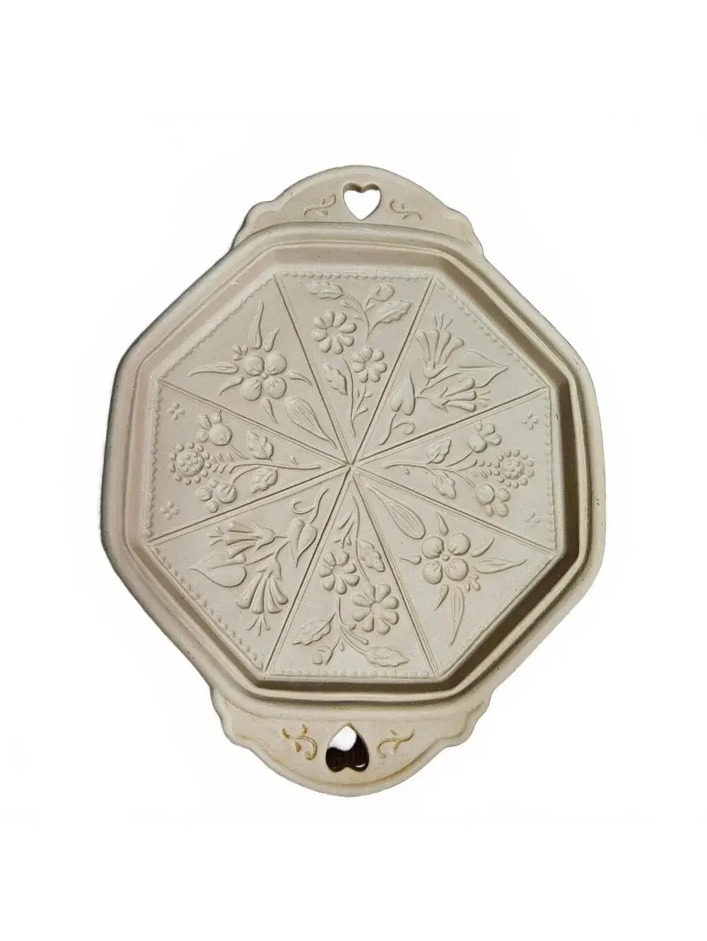 Vtg Brown Bag Cookie Art 1988 Bake Mold Hill Design Large Floral Pie Decoration